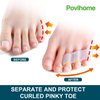 Povihome 10 Pack Pinky Toe Separator and Protectors, Triple Gel Toe Separators for Overlapping Toe, Curled Pinky Toes Separate and Protect