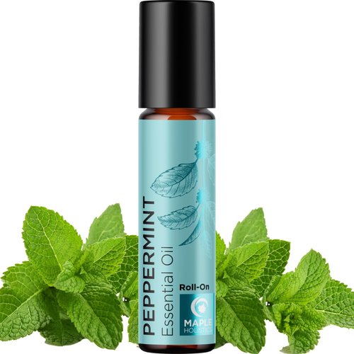 Peppermint Essential Oil Roll On - Pure Peppermint Oil Stick Travel Essentials with Aromatherapy Oil for Headaches - Pre-Diluted Natural Peppermint Oil Roll On for Energy Focus and Concentration