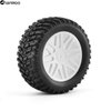 Chanmoo 1/10 RC Off Road Tires and Wheels 12mm Hex Rubber Short Course Truck Tyres with Foam Insert for 1:10 Scale Buggy Car ARRMA Traxxas Wltoys 144001 Losi HSP 94107 94170 94155 94177 4PCS (White)