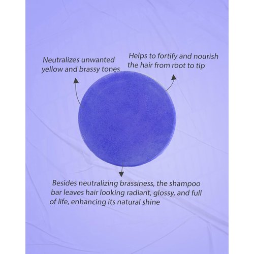 Purple Shampoo Bar with Biotin - Neutralize Brassy Tones & Strengthening Formula Solid Shampoo Bar - for Blonde, Lightened & Gray Hair, Sulfate-Free & Vegan - Long-Lasting, 3.2 oz