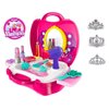 Pretend Play for Girls, 21 Pieces Vanity Set w/ Mirror +3 Free Tiaras, Beauty Hair Salon Kit, Play Makeup Toys for 3 Years Old, No Chemicals, No BPA, Best Christmas and Birthday Gift for Preschoolers