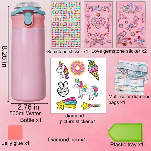 Huastyle Decorate Your Own Cute Water Bottle for Girls, Crafts for Girls Ages 6-8 8-12, Arts and Crafts for Kids 5 6 7 8 9 10 11 12 Year Old Birthday Christmas Gift