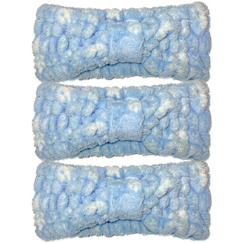 3PACK Ladies & Girls Fashion Wide Bow Towel Elastic Hair Band Hairlace Headband Hair Bandeau Snood For Washing Face Cosmetic Makeup