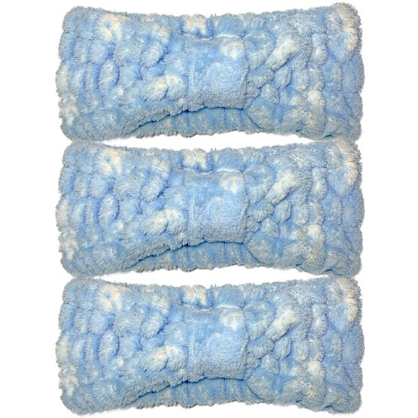 3PACK Ladies & Girls Fashion Wide Bow Towel Elastic Hair Band Hairlace Headband Hair Bandeau Snood For Washing Face Cosmetic Makeup