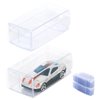 100Pcs Clear Display Case, Assemble Countertop Display Box, Cube Organizer Stand Dustproof Protector Box Showcase for Action Figures Toys Collectibles, 1/64 Scale Model Car