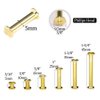 Hilitchi 60-Sets M5 x 5/10 / 15/25 / 35/45 Golden Phillips Chicago Screw Binding Screws Posts Assortment Kit for Scrapbook Photo Albums Binding and Leather Saddles Purses Belt Repair -