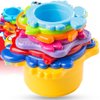 Baby Bath Toy - Beach Stacking Cups for Boys and Girls - Bath Tub Toys for Toddlers and Kids - 8 pcs