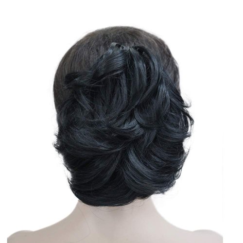 Wiginway Short Black Curly Clip In Claw Ponytail Hair Extension Synthetic Hairpiece with a jaw/claw clip