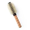 Nylon Boar Bristle Hair Brush, Round Brush for Blow Drying, Medium 2.3" Barrel Blowout Brush, Anti Static Hairbrush, Cork Comfort Grip Handle, Detangling Plastic/Natural Bristle Hair Styling Tool