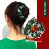 Christmas Hair Ties Elastics Lattice Snowflakes Hair Scrunchies Ponytail Holder Christmas Tree Santa Claus Hair Accessories for Women Girls Silk Hair Band Ropes Festival Party Supplies