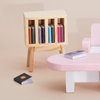 13 Pieces 1:12 Scale Miniatures Dollhouse Books with Mini Dollhouse Miniature Dollhouse Accessories Wooden Rack Bookshelf Mini Books Miniatures Furniture Decoration for Dollhouse Pretend Play Gift