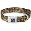 Dog Collar Seatbelt Buckle Mud Flap Girls Camo Browns 11 to 17 Inches 1.0 Inch Wide