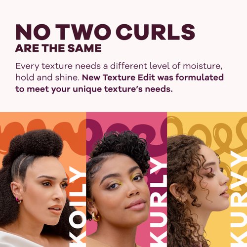 Eco Style, Texture Edit, Kurly Define Shaping Cream Gel for Type 3 curly hair - A sulfate-free medium hold curling cream to hair gel formula created with your texture in mind. 8 oz.