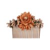 Accessher Multicolor Pack of 3 Acrylic Comb Indo Western Fancy Hair Clip/Side Pin/Comb Pin/Jooda Pin Hair Accessories with Cloth Flower for Women's Hair and Girls