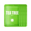 LAPCOS Tea Tree Sheet Mask, Daily Soothing Face Mask, Treats Acne & Clears Pores, Korean Beauty Favorite, 5-Pack