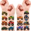 8 Sheets (96PCS) Monster Truck Temporary Tattoos Themed Birthday Party Decorations Favors Supplies Decor Stickers for Kids Boys Girls Gifts Classroom School Prizes Rewards