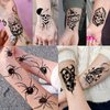 61 Sheets Halloween Temporary Tattoos for Men Women Adults, 12 Sheets Skeleton Death Skull Demon Devil Half Arm Sleeve Fake Tattoo Stickers, 49 Sheets Spider Web Bat Snake Vampire Scar Face Tattoos