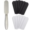 ForPro Professional Collection Stainless Steel Pedi File Kit - 100% Sanitizable Pedicure File for Heels and Feet - Includes Six Black 80 Grit and Six White 180 Grit Refill Strips- 8.5" L