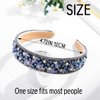 deladola Rhinestone Padded Headband Black Glitter Crystal Hairband Blue Bead Headbands Rave Party Headdress for Women and Girls