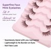 Lashes Half Eyelashes 14mm False Eyelashes Natural Cat Eye Lashes Wispy Eyelashes with Thin Band 3D Volume False Lashes C Curl Natural Eyelashes Soft Strip Lashes Pack 7 Pair EVENTILL