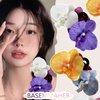 BASEMMAHER 2Pcs Hawaiian Flower Hair Claw Clips Orchid Pearl Flower Hair Clips White Purple Blue Yellow Phalaenopsis Floral Summer Y2K Butterfly Hair Clip for Women Girls Headpiece Hair Accessories