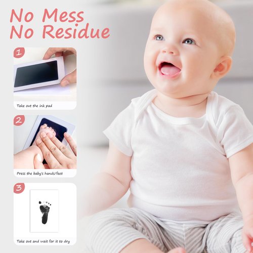 Tubuui Inkless Baby Hand and Footprint Kit,Clean Touch Ink Pad for Baby Footprint Kit,No Mess Dog Paw Print Kit,DIY Footprint Ink for Baby Keepsake Gifts for Boys and Girls