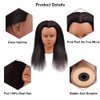Morris Mannequin Head 14 Inch 100% Real Hair Training Head Manikin Head With Hair Cosmetology Doll Head for Hairdresser Practice HairStyling Braiding with Clamp Stand