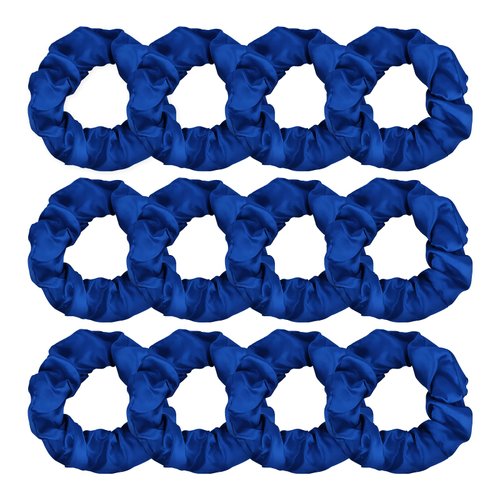 Jaciya 12 Packs Navy Blue Hair Scrunchies Satin Scrunchy Elastic Band Hair Bobbles Scrunchies Hair Ties Ponytail Holder Hair Accessories for Women Girls