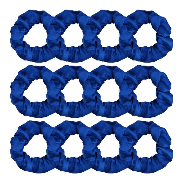 Jaciya 12 Packs Navy Blue Hair Scrunchies Satin Scrunchy Elastic Band Hair Bobbles Scrunchies Hair Ties Ponytail Holder Hair Accessories for Women Girls