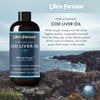 Life's Fortune Organic Cod Liver Oil Liquid Lemon Flavor Supplement - High Potency Fish Oil Omega 3 DHA & EPA, Vitamin A, E & D3 - Immune Health, Joints, GMO Free, 1000 mg (8 Oz)