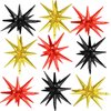 Black Red Gold Star Balloons,9Pcs Black Gold Explosion Star Foil Balloons,22Inch Spike Cone Star Helium Mylar Balloons for Birthday Anniversary Baby Shower New Year Disco Party Decorations