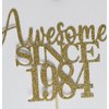 41st Awesome since 1984 Cake Topper Cheers to 41 Years Birthday Cake Pick 41 Fabulous Cake Decoration for Happy 41st Birthday Anniversary Party Cake Decorations Supplies (1984, golden)