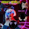Juexica 4 Pcs Lace Light up Cat Ears Headband LED Lace Cat Ears Headband Hair Accessories for Women Christmas Fancy Dress Cosplay Party Favors