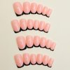 Short Press on Finger Toe Nails Medium Black French Tip Fake Toenails Glossy Glue on Nails Nude Nails Press on Acrylic Nails Reusable Stick on Artificial Nails for Women DIY Manicure 48PCS