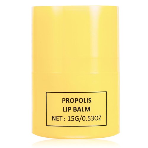 15ml Honey Lip Butter, Hydrating Overnight Lip Balm & Mask, Propolis 12hrs Long-lasting Moisture, Overnight Gentle Exfoliation, Hygienic Twist Dispenser(0.5 fl.oz）