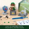 Finger Rock Link Building Set, Game Action Figure Building Kit, 4 in 1 BOTW Holding Master Sword and Hylian Shield Guardian Toys Gifts for Adults Kids 12+ (1200 PCS)