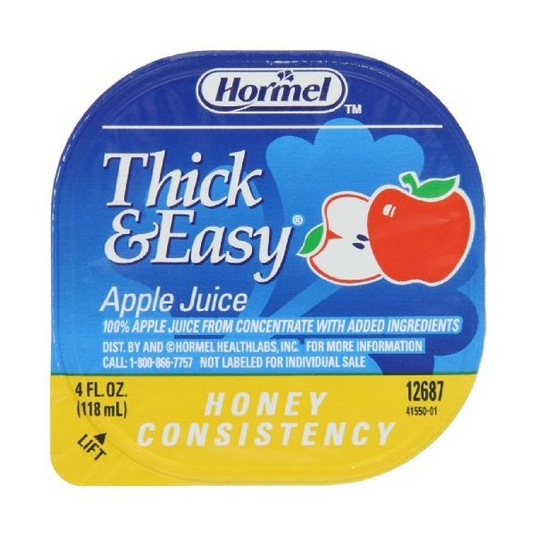 Hormel Drink Thick & Easy Apple Juice (Honey Consistency), 4-Ounce Portion Control Cups (Pack of 24) by Thick & Easy