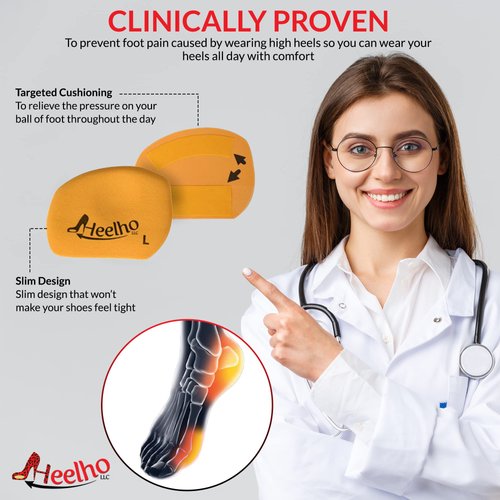 Heelho High Heel Inserts for Women - Metatarsal Pads for High Heels - Relieve High Heel Pain with The Adhesive Shoe Inserts, Ball of Foot Cushions for Women Shoes (2 x High Heel Pads)