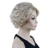 Lydell 8" Short Curly Women Wigs Soft Shaggy Layered Classic Cap Full Synthetic Wigs (15BT613 Blonde Mix)