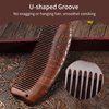 YAKUNCL Natural Sandalwood Hair Comb, Wooden Smooth Hair Comb, Wooden Combs for Women, Carved Wood Comb, Wooden Hair Comb for All Hairstyles