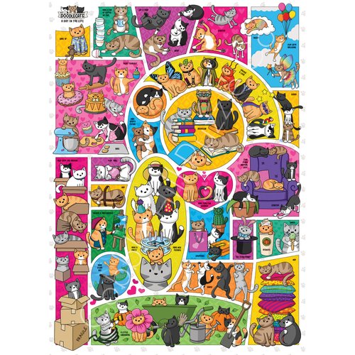 Cobble Hill 1000 Piece Puzzle - Doodlecats - Sample Poster Included