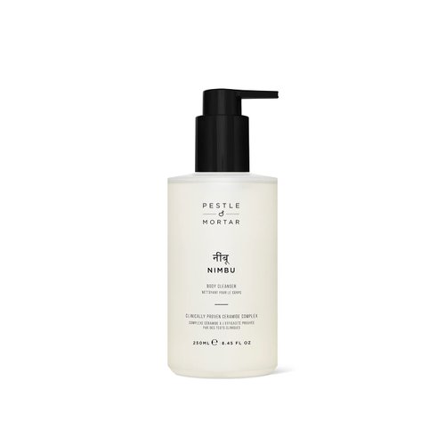 Pestle & Mortar Nimbu Body Wash, with Sweet Almond Oil and Ceramide-enriched, fresh Citrus Scent, Moisturizing and Hydrating Body Cleanser, Skin Nourishing, SLS Free Shower Gel 250ml