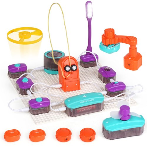 Circuits Electronics Science Kit for Kids Electronics Exploration Kit,Circuit Blocks Board with 71 Kinds Stem Projects,Physics Stem Kit for Boys Girls Stem Educational Engineering Toys Gift