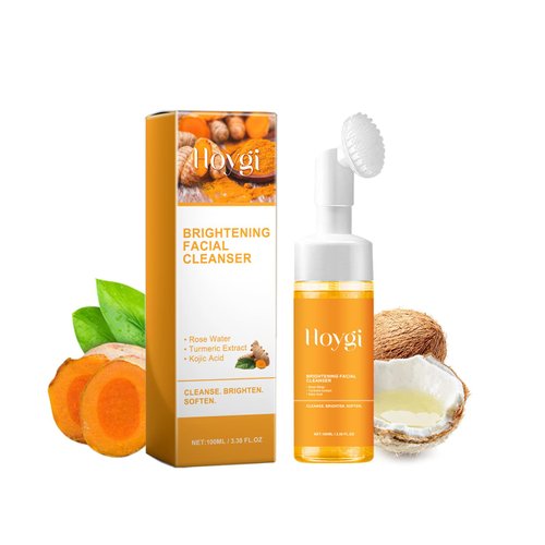 Turmeric Facial Cleanser, Foaming Face Wash, Turmeric Facial Wash, Deep Cleaning, Moisturizing, Easy To Use, Turmeric Foaming Face Wash, Turmeric Foaming Cleanser for All Skin (100ml/1bottel)