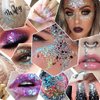 GL-Turelifes Mermaid Chunky Glitter Gel Chameleon Glitter Body Gel Festival Glitter Cosmetic for Face Body Hair Nails Makeup Scale Polarized Sequins Glitter Eyeshadow 30ml (#16 Silver Purple)