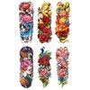 Kotbs 6 Sheets Full Arm Temporary Tattoos, Realistic Waterproof Floral Designs, Snake, Peony, Butterfly - Fake Tattoos Sleeve for Halloween, Cosplay, Party Decorations