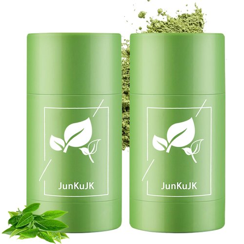 2PCS Green Tea Mask Stick for Face,Deep Cleanse Green Mask Stick for Men and Women,Blackhead Remover Long Lasting Moisturizing Oil Control Green Tea Cleansing Clay Face Mask Stick for All Skin Types