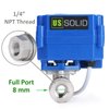 U.S. Solid - Motorized Ball Valve- 1/4 In Stainless Steel Ball Valve with Full Port, 9-24V DC and 2 Wire Reverse Polarity by U.S. Solid