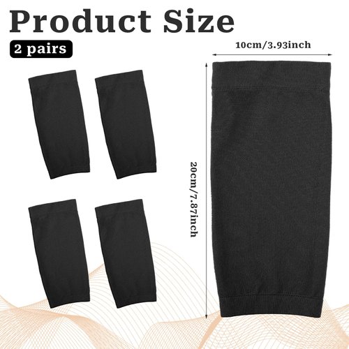Mozeat Lens 2 Pairs Forearm Tattoo Cover up Sleeve Tattoo Sleeves for Women Forearm Tattoo Cover Sleeve Arm Sleeves for Women Men(Black, 7.9 X 3.9 Inch)