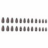 MISUD Medium Stiletto Press on Nails Almond Fake Nails Glossy Glue on Nails Black Red Ombre Acrylic Nails Goth Punk Artificial Nails Bling Gold Glitter Line Stick on False Nails with Design 24 pcs